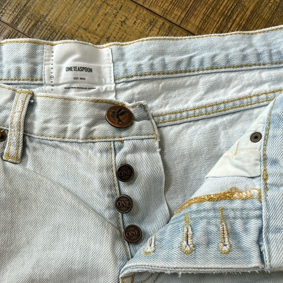 One Teaspoon FLORENCE DUKES LOW WAIST MINI DENIM SHORTS, size 28 - Picture 5 of 15